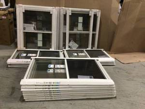 assorted pallet of Storm Window patio doors (see all pictures) (count of 38)