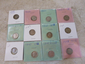 lot 20 image: 12 Silver Dimes