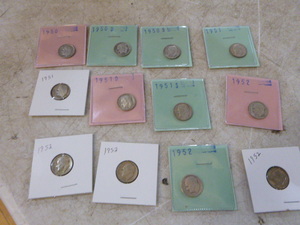 lot 21 image: 12 Silver Dimes