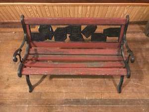 lot 29 image: 32 Long Steel & Wood Childrens Bench