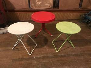 lot 34 image: 3 Small Metal Tables