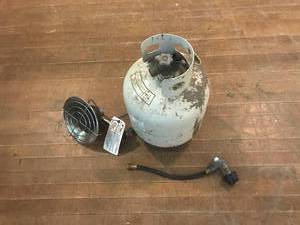 lot 55 image: Propane Tank, Regulator & Sunflower Heater