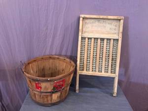 lot 157 image: Apple Basket & Washboard
