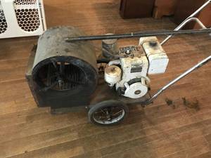 lot 203 image: Large Homemade Blower Fan on Wheeled Cart