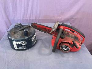 lot 223 image: Chainsaw & Metal Can with Fuel