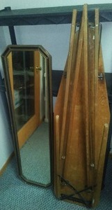Antique mirror and Ironing board.