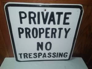 No Trespassing Vintage Metal sign.