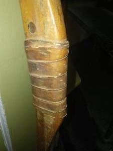Antique wood long bow Firestone Olympian.