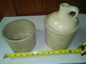 Moonshine Crock Jug and Bowl.