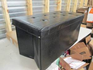 lot 130 image: lavish home  faux leather storage f...
