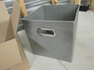 lot 188 image: 6- pack open fabric storage bins gr...