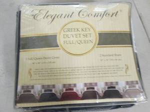 lot 190 image: elegant comfort greek key duvet set...