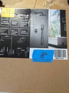 lot 8 image: -Spray Patterns 1.8 GPM 10 in. Dual Shower Head and Handheld Shower Head with Body Spray in Matte Black