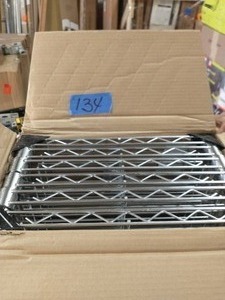 lot 134 image: HDX Chrome 6-Tier Heavy Duty Metal Wire Shelving Unit (48 in. W x 72 in. H x 18 in. D)