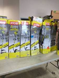 lot 84 image: 6 RYOBI 2CYCLE STRAIGHT SHAFT STRING TRIMMERS