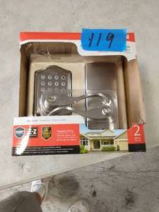 lot 119 image: HONEYWELL Satin Nickel Keypad Electronic Door Lever Entry Lock