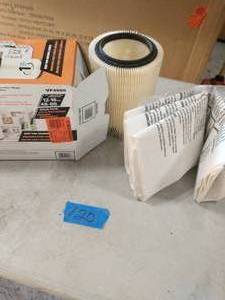 lot 120 image: RIDGID Filter Kit with VF4000 Standard Filter and VF3502 Dust Bags (2-Pack)