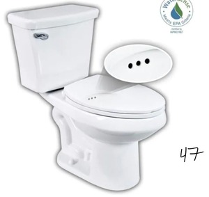 lot 47 image: 2-pc. 1.28 GPF Single Flush Elongated Toilet with Patented Overflow Protection Technology in White with Seat