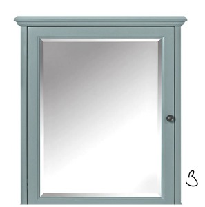 lot 3 image: Hamilton 23-34 in. W x 27 in. H x 8 in. D Framed Surface-Mount Bathroom Medicine Cabinet in Sea Glass