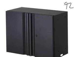 lot 92 image: HUSKY Regular Duty Welded 24-Gauge Steel Wall Mounted Garage Cabinet in Black (24 in. W x 18 in. H x 12 in. D)