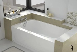 lot 7 image: BOOTZ INDUSTRIES Kona 54 in. Left Drain Rectangular Alcove Soaking Bathtub in White