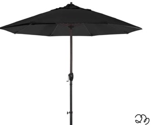lot 23 image: 9 ft. Aluminum Auto Tilt Patio Umbrella in Black Olefin