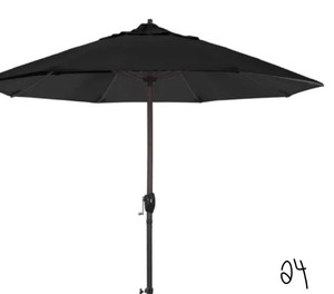 lot 24 image: 9 ft. Aluminum Auto Tilt Patio Umbrella in Black Olefin