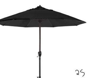 lot 25 image: 9 ft. Aluminum Auto Tilt Patio Umbrella in Black Olefin