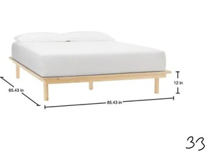 lot 33 image: Banwick Natural Finish Queen Platform Bed (65.43 in. W x 12 in. H)