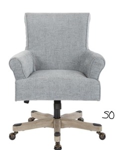 lot 50 image: Megan Mist Fabric Office Chair with Grey Wash Wood