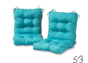 lot 53 image: Solid Teal 21 in. x 42 in. Outdoor Dining Chair Cushion (2-Pack)
