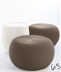 lot 65 image: KNIT Cozy Urban Harvest Brown and Oasis White 3-Piece All-Weather Patio Conversation Set