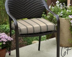 lot 67 image: 6 18 x 18 Sunbrella Cove Pebble Outdoor Chair Cushion (