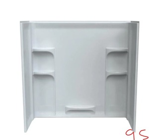 lot 95 image: AMERICAN STANDARD Ovation 30 in. x 60 in. x 58 in. 3-piece Direct-to-Stud Tub Surround in Arctic White