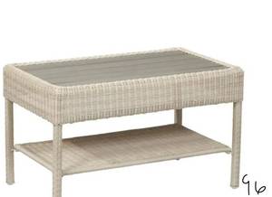 lot 96 image: HAMPTON BAY Park Meadows Off-White Wicker Outdoor Patio Coffee Table