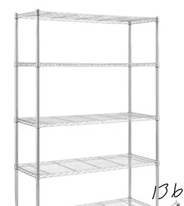 lot 136 image: HDX Chrome Rolling 5-Tier Metal Wire Shelving Unit (48 in. W x 72 in. H x 18 in. D)