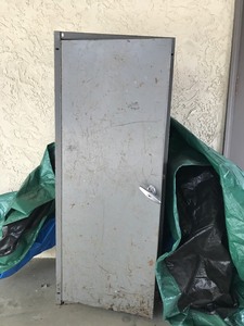 Steel Cabinet and 2 Tarps