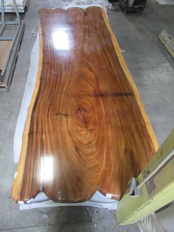 lot 3 image: Large Solid Wood Live Edge Walnut ConferenceDining Table (192602362) Approximate Dimensions 192 in. x 60 in. x 2.5 in. - $3,500 RESERVE