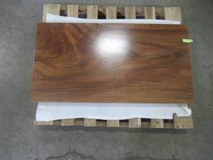 lot 71 image: Solid Wood Handmade Walnut Coffee Table (48251964) Approximate Dimensions 48 in. x 25 in. x 1.96 in.