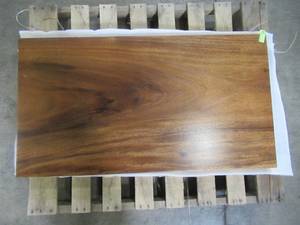lot 73 image: Solid Wood Handmade Walnut Coffee Table (48251964) Approximate Dimensions 48 in. x 25 in. x 1.96 in.