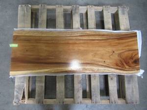 lot 77 image: Solid Wood Live Edge Walnut Bench (48151962) Approximate Dimensions 48 in. x 15 in. x 1.96 in.