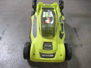 lot 19 image: Ryobi 20 in. 40-Volt Brushless Lithium-Ion Cordless Battery Walk Behind Push Lawn Mower RY401011BTLVNM