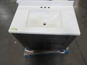 lot 206 image: 30 X 19 1 Door and 2 Drawer Vanity in Espresso - ScratchCrackedDent.