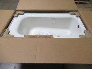 lot 506 image: American Standard Cambridge 60 x 32 x 16 58 Right Drain Americast Soaking Tub in White.