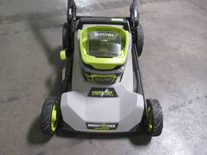 lot 30 image: Ryobi 21 in. 40-Volt HP Lithium-Ion Brushless Cordless Walk Behind Push Lawn Mower RY401200