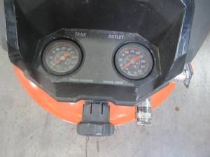 lot 51 image: RIDGID 6 Gal. Portable Electric Pancake Air Compressor OF60150HB
