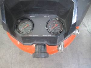 lot 52 image: RIDGID 6 Gal. Portable Electric Pancake Air Compressor OF60150HB