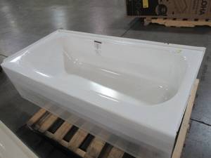 lot 517 image: Bootz Industries Maui 60 x 30 x 16 58 Right Drain Rectangular Alcove Soaking Bathtub in White, 011-3340-00.