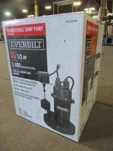 lot 742 image: Everbilt  13 HP Submersible Sump Pump with Vertical, SBA033V1