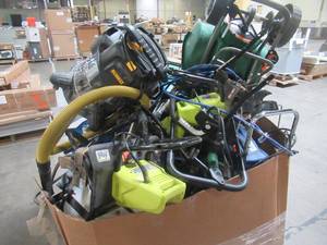 lot 218 image: WHOLESALE MIXED PALLET OF OUTDOOR POWER AND SHOP EQUIPMENT